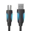 USB 2.0 A – USB-B kaabel Vention VAS-A16-B500, 5 m, must, isane-isane, 480 Mbps