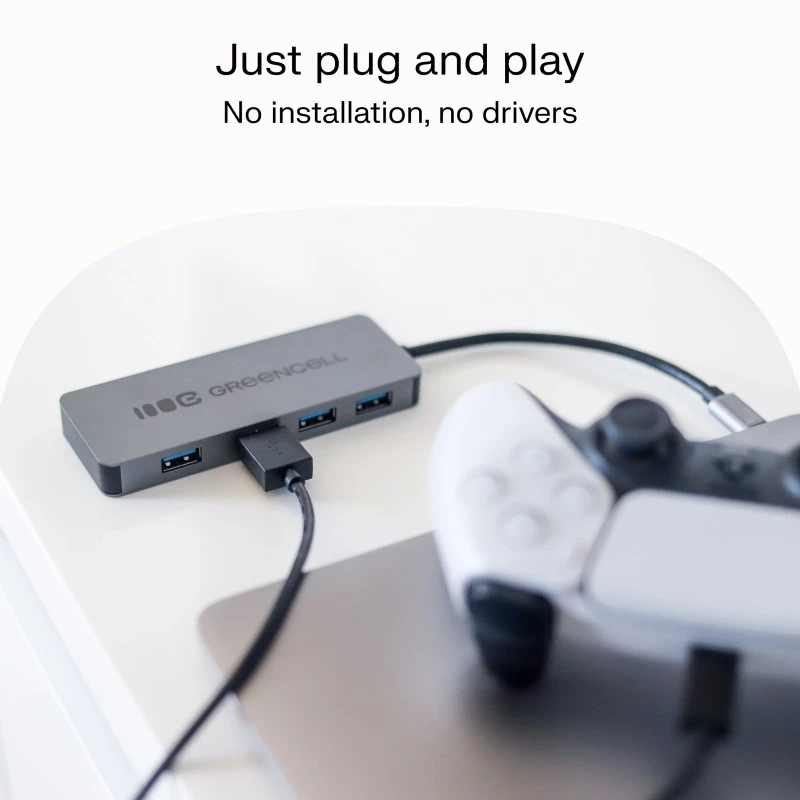 USB-jaotur roheline Cell HUB-GC-C4A — 4-pordiline USB-C 3.0 jaotur