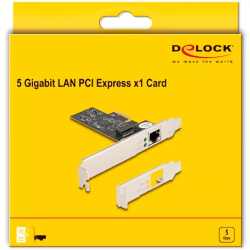 DeLOCK PCI Express x1 kaart 81260 1 x RJ45 5 Gigabit LAN RTL8126