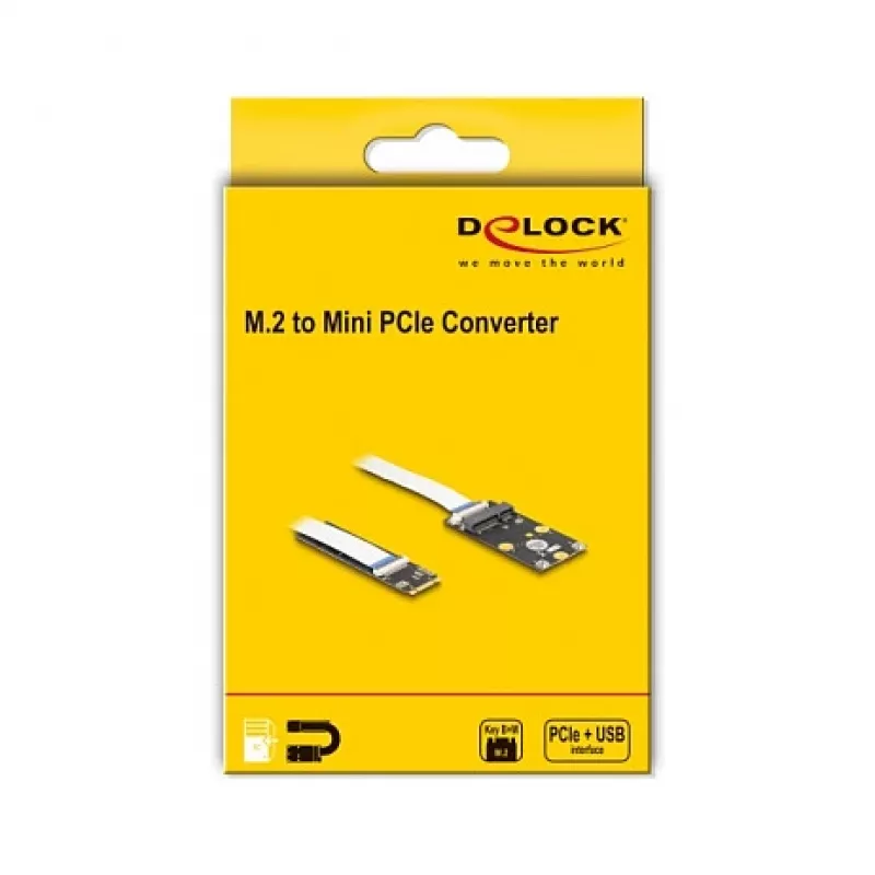 DeLOCK Converter M.2 Key B+M male to Mini PCIe Slot flexible kaabel