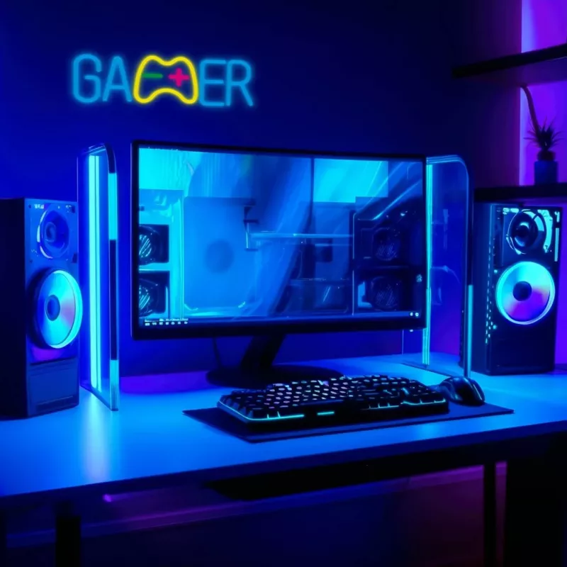 LED-neoonvalgusti MANTA SNL62MT GAMER RGB Colour Changing - RGB-mänguriba valgusti
