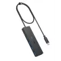 USB-jaotur Anker Ultra õhuke A8309G11 — USB USB-C host, 3× USB 3.2 Gen 1 Type-A, kompaktne 103×30×10 mm, must