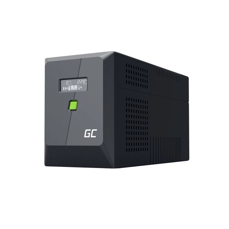 Katkematu toiteallikas UPS liiniinteraktiivne Green Cell 1,5 kVA / 1050 W, 5 vahelduvvoolupistikut, Puhas siinuslaine, AVR, USB, Torn, Must