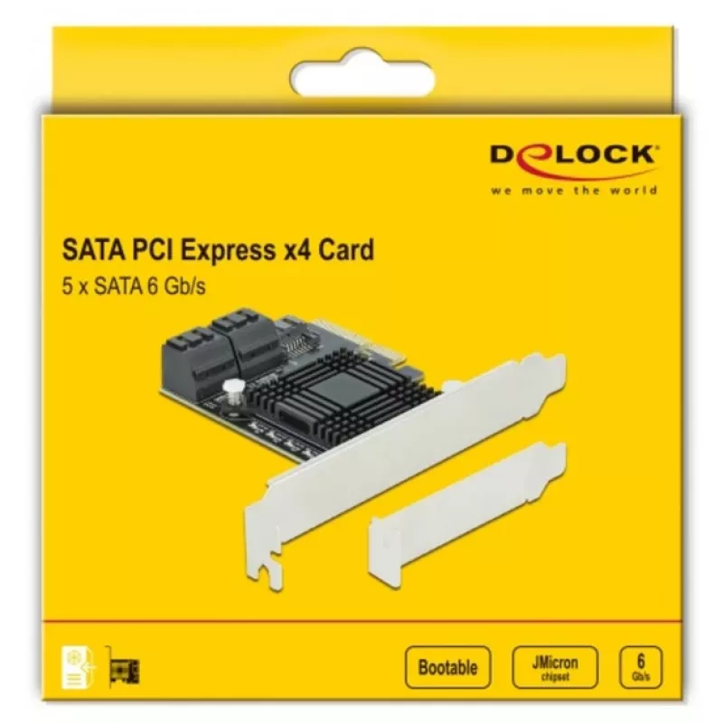 SATA PCI Express x4 kaart DeLOCK 5 porti madala profiili vormitegur