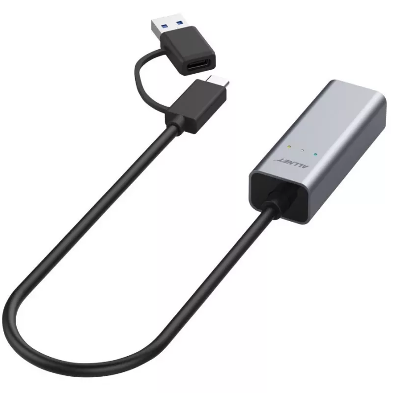 ALLNET ALL-NC-2.5G-USBC_A USB 3.0 USB-C ja Type-A 2,5 Gbps Multi-Gigabit LAN Etherneti adapter