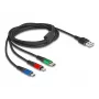 DeLOCK USB-laadimiskaabel 3 in 1 Type-A to Lightning Micro USB USB USB-C 30 cm