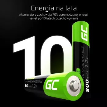 Taaslaetav aku roheline Cell GR03 AAA NiMH 1,2V 950mAh – 4-pack, blister