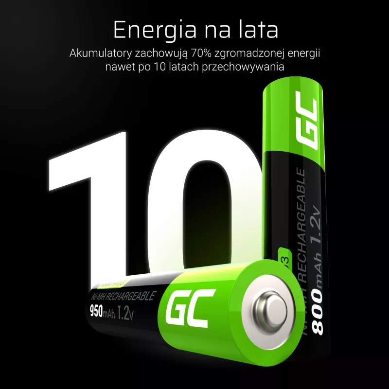 Taaslaetav aku roheline Cell GR03 AAA NiMH 1,2V 950mAh – 4-pack, blister