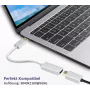 DisplayPort-HDMI-adapterkaabel Helos 4K hõbedane — DisplayPort (isa) HDMI-le (ema)