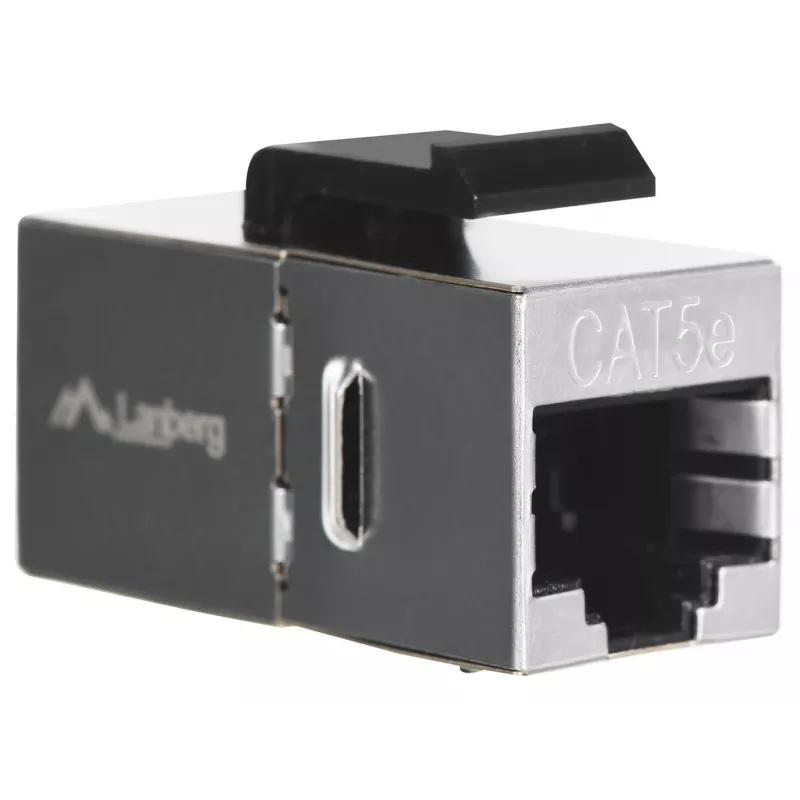 Keystone-moodul LANBERG KSF5-3000 — Cat5e F/UTP lame kaabel, RJ-45 emane, must