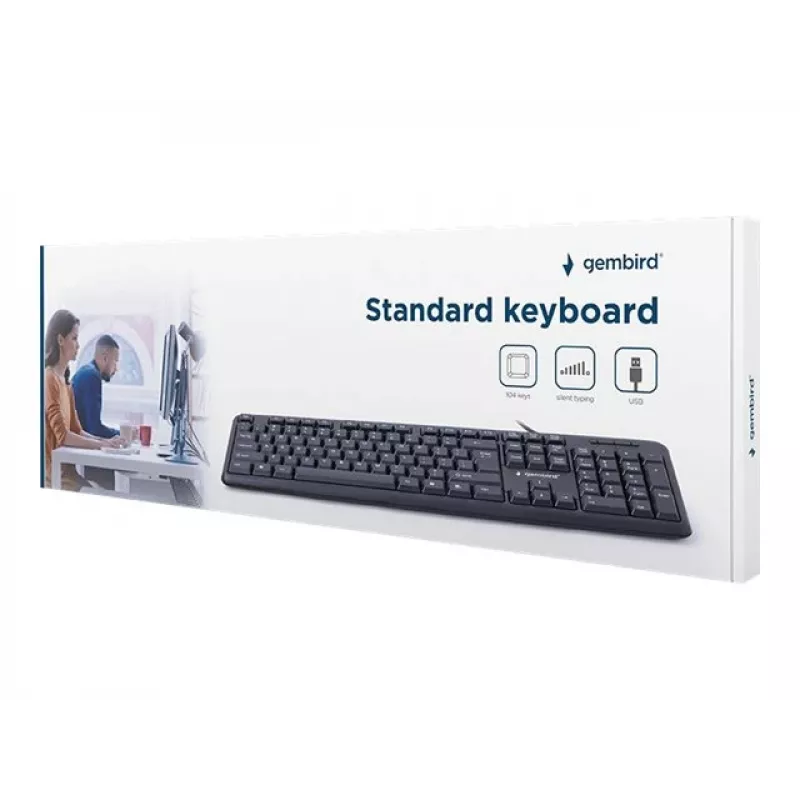 Klaviatuur Gembird KB-U-103-RU kontori USB QWERTY inglise vene must