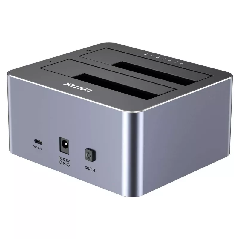 Dokkimisjaam Unitek 51642 2,5-tollistele/3,5-tollistele SATA-seadmetele, USB-C 10 Gbit/s, 2 pesa, alumiiniumist