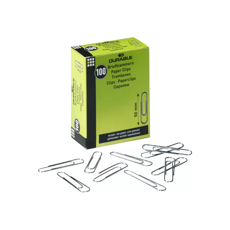 Metallist kirjaklambrid Durable 122425, 100 tk