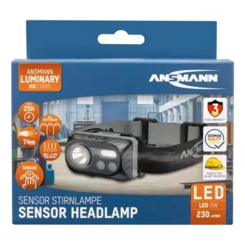 ANSMANN ANS 1600-0386 LED-pealamp — patareitoide, kompaktne käed-vabad valgus