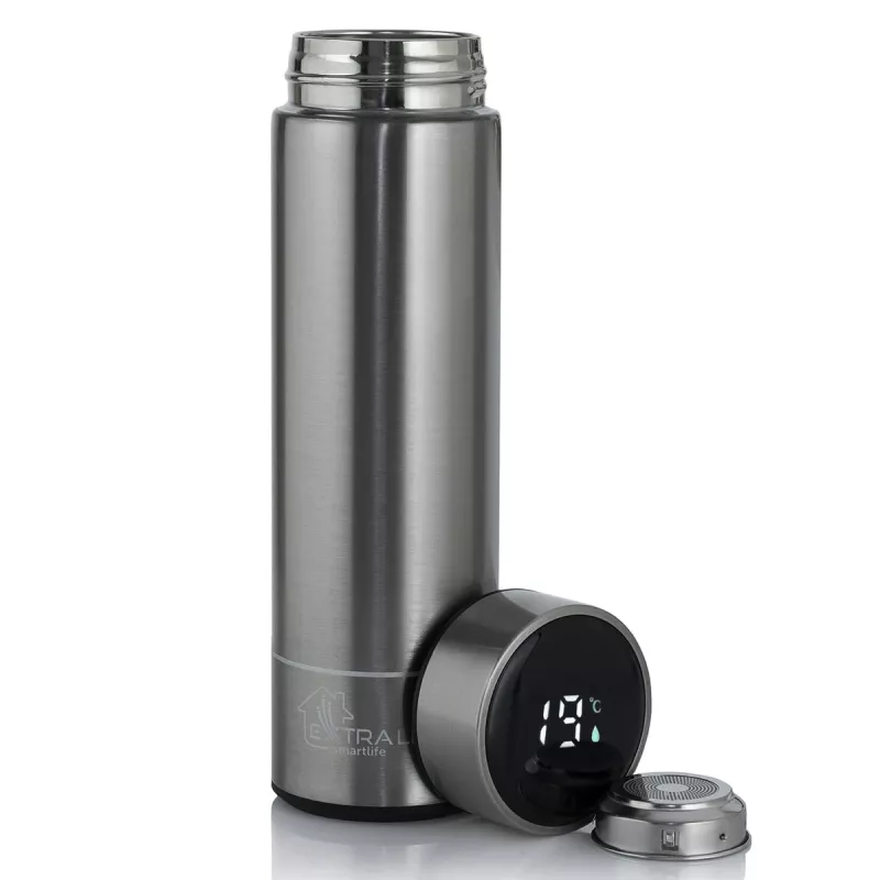 Extralink Smart Travel Mug Silver, termokruus LED-ekraaniga
