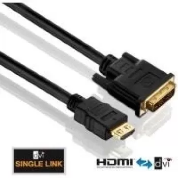 Purelink PureInstall PI3000 - Videokaabel - Single Link - HDMI / DVI - DVI-D (M) - HDMI (M) - 2 m - Kolmekordne isolatsioon - Must