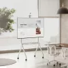 Põranda TV-alus MACLEAN MC-114 W ekraanidele 55 tolli kuni 100 tolli, valge, VESA kuni 900x600, max koormus 120 kg, kõrgus 115–152 cm, riiul