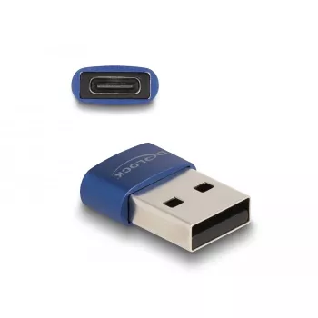 DeLOCK USB 2.0 adapter USB Type-A-pistik – USB USB-C emane sinine