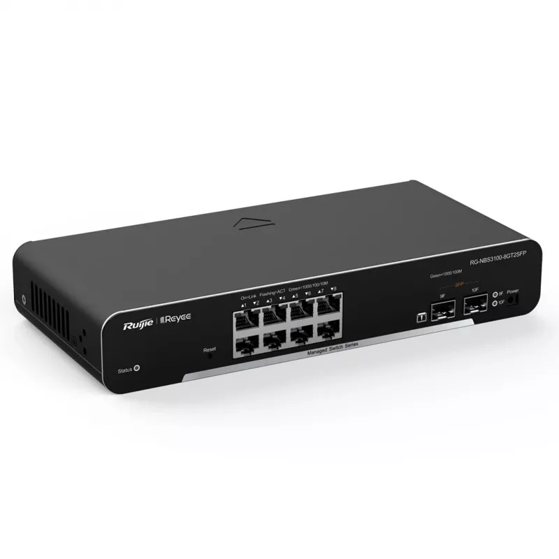 Ruijie Networks RG-NBS3100-8GT2SFP võrgulüliti hallatav L2 Gigabit Ethernet (10/100/1000) Must