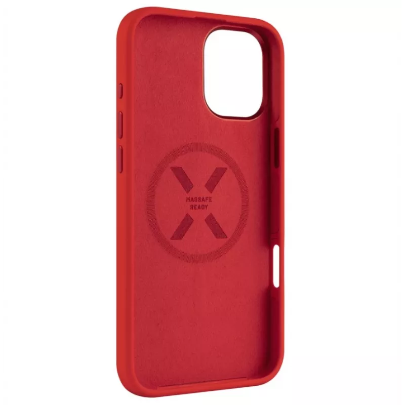 Tagakaas FIXED Apple iPhone 16 Plus — MagFlow vedelsilikoon, punane