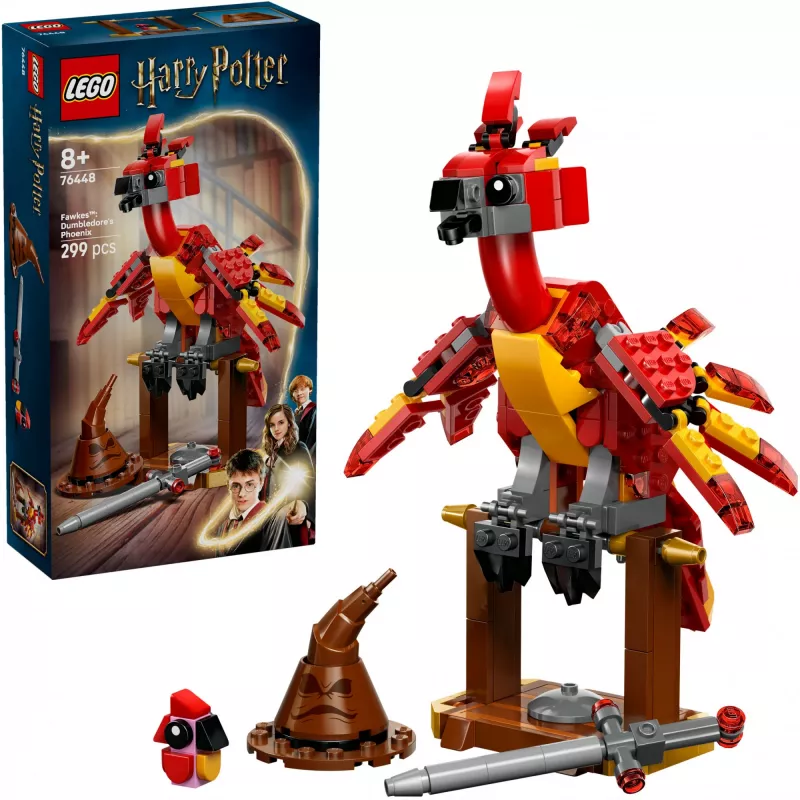 LEGO ehitatav Fawkes — Dumbledore'i fööniksi mudel 76448, 299 detaili, 160 mm kõrge, vanusele 8+