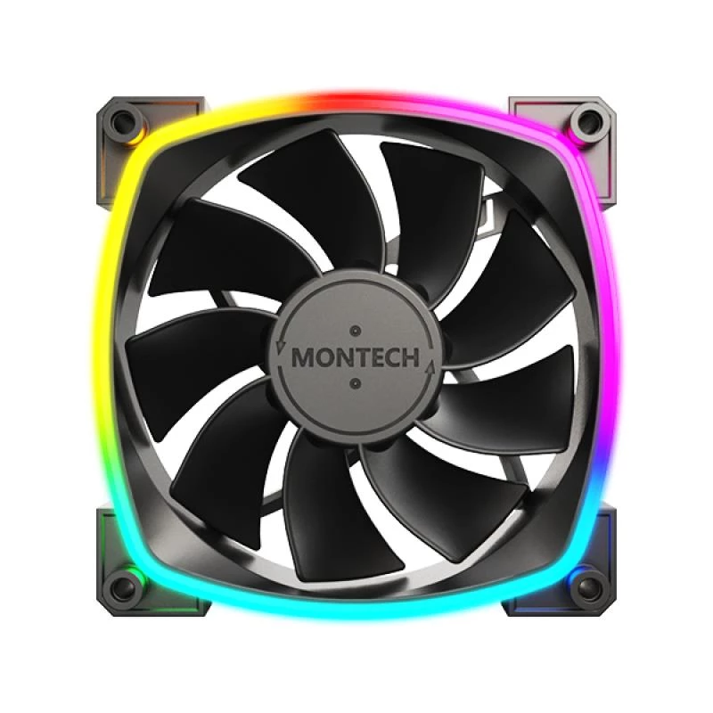 Montech RX120 PWM arvutikorpuse ventilaator 12 cm Must 3 tk
