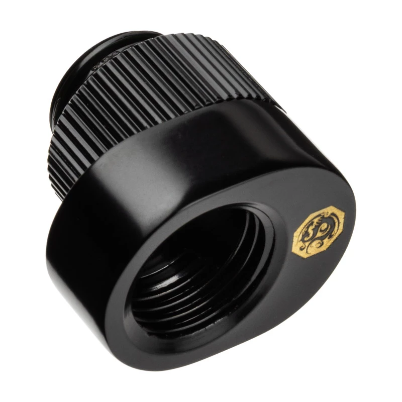 Pikenduse nihe (2 tk) BitsPower BPTA-PAM-GB — must, nurga all olevad PC veejahutusliitmikud