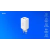 SAVIO LA-07 GaN 65W seinadapter, USB, QC4.0+, PD 3.0, Valge