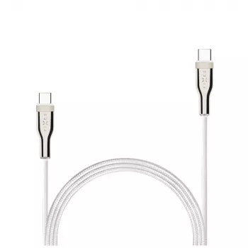 USB-punutud kaabel FIXED FIXDB-CC12-WH 100 W, valge, vastupidav punutud kest, andmeside ja toide