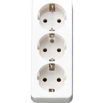 Jung Triple Schuko socket outlet without strain relief, aws 10 S 23 LA WW (10S23LAWW)