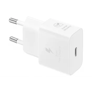 Seinaga USB-C laadija Samsung EP-T2510 25W Valge, universaalne siseruumide kiirlaadija PPS-iga