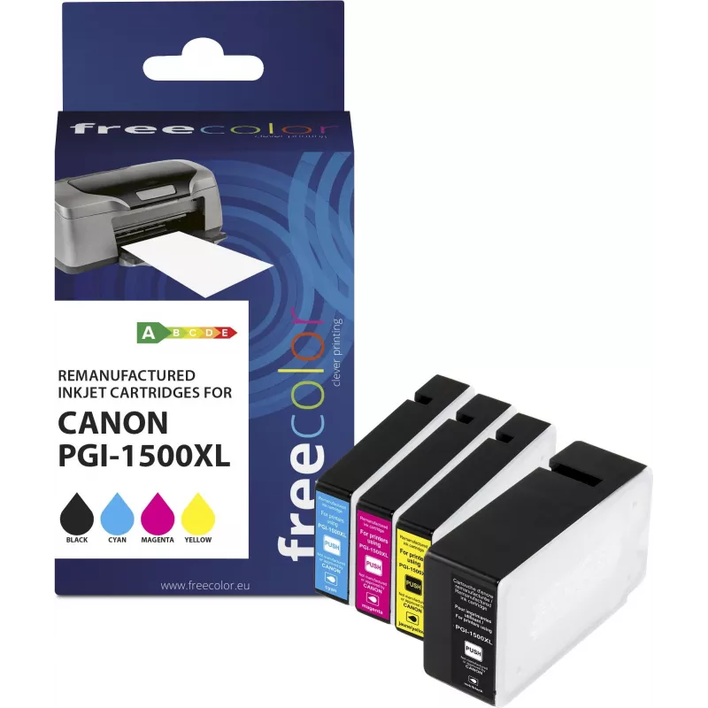 Kassetid Freecolor Canon PGI-1500XL Multipakk BK/C/M/Y