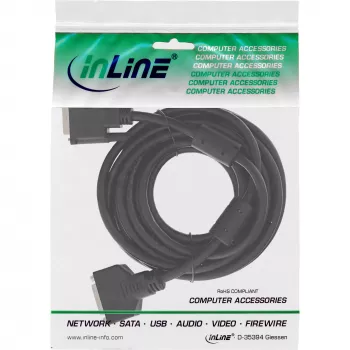 InLine DVI-D kaabel 24+1 M/F, Dual Link, 2 ferriitsüdamikku, 3m