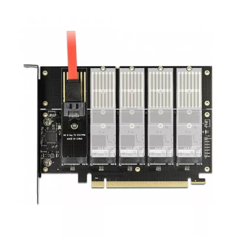 DeLOCK PCI Express x16 kaart 5-le sisemisele M.2 Key B / SATA pesale