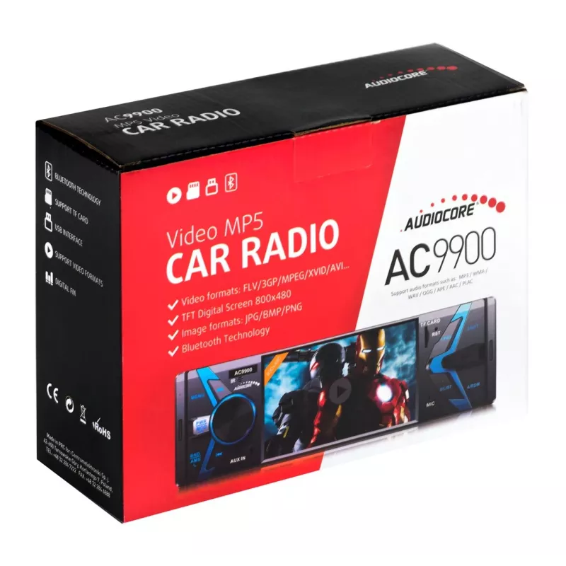 Audiocore AC9900 MP5 AVI DivX Bluetooth handsfree peaüksus + kaugjuhtimispult