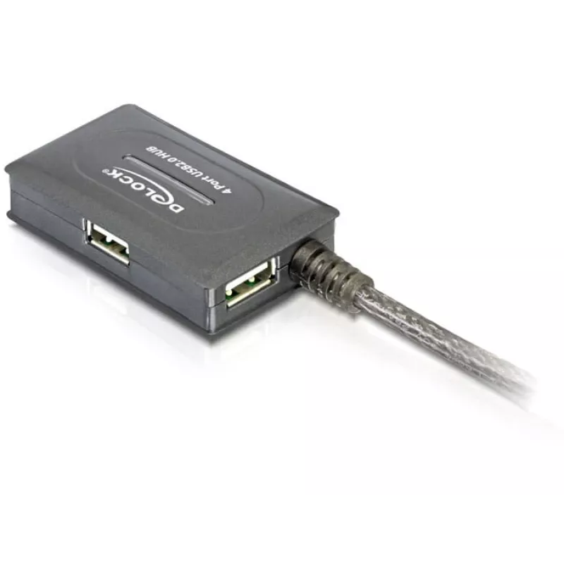 DeLock USB2.0 pikenduskaabel 10 m aktiivne 4 pordiga jaoturiga - jaotur - 4 x USB2.0 (82748)