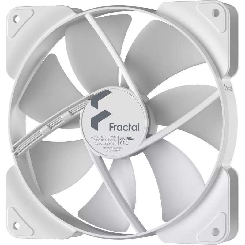 Ventilaator Fractal Design Aspect 14 RGB PWM 14 cm Valge 500-1700 RPM