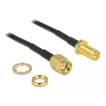 Koaksiaalkaabel DeLOCK 88876 RP-SMA Standard 0,2 m Must