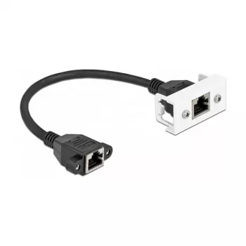 DeLOCK võrgupikenduskaabel Cat.6A 25 cm Must