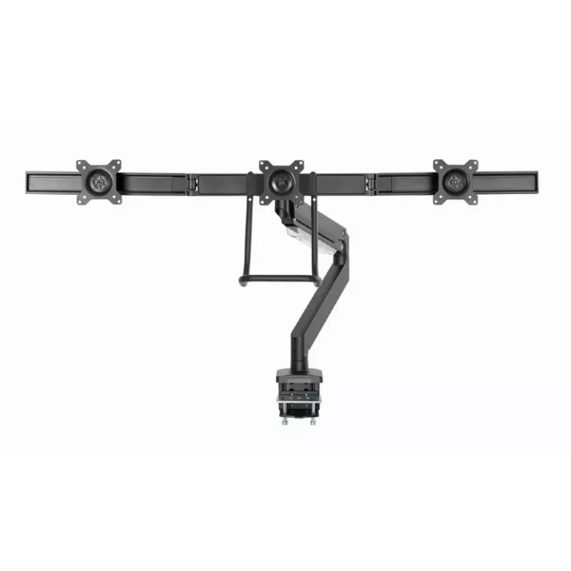 Lauamonitori kinnitus GEMBIRD MA-DA3-03, 3 haru, gaasvedru, VESA 75–100x100, toetab 3 ekraani kuni 27 tolli, max 18 kg, must