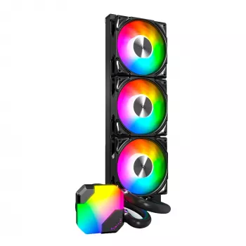 AIO Water Cooling Montech Hyper Flow ARGB 360 mm Must — 360 mm radiaator, ARGB, suletud kontuuriga protsessorijahuti