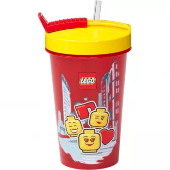 Tops kõrrega Room Copenhagen LEGO Iconic Girl erkpunane 500 ml (punane/kollane)