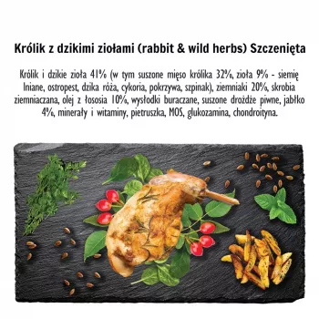 PAKA ZWIERZAKA Kutsikas Küülik metsikute ürtidega S - kuiv koeratoit - 9kg