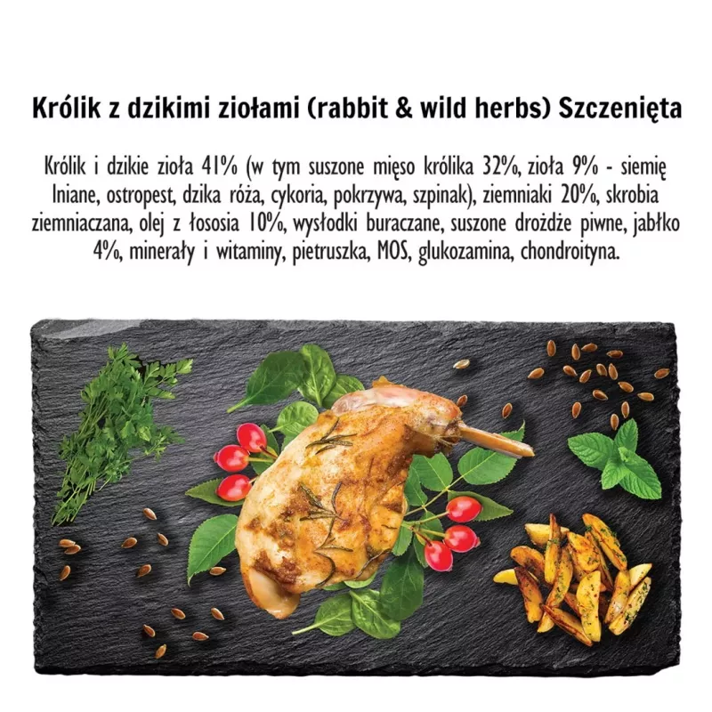 PAKA ZWIERZAKA Kutsikas Küülik metsikute ürtidega S - kuiv koeratoit - 9kg