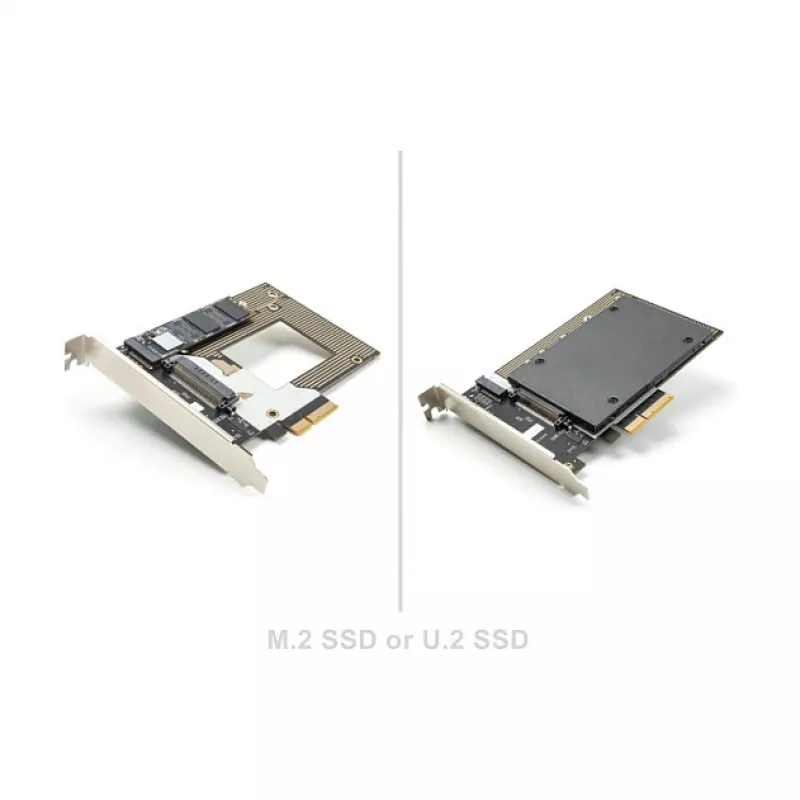 Sisemine M.2 / U.2 adapterkaart DELOCK 90854 — PCIe 4.0 (host: PCIe, väljundid: M.2 Key M 110 mm, U.2)