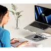 Sülearvuti alus Unitek D1109B01 — alumiiniumist reguleeritav alus eemaldatava USB‑C HDMI 4K PD 100W, 2x USB‑A, RJ‑45, kuni 17-tollistele