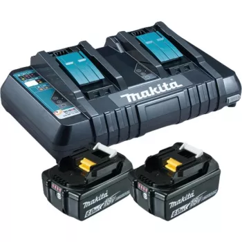 Makita DC18RD – Aku laadija + Aku 2 x – Li-Ion – 6 Ah – 108 Wh – 2 x aku laadimine