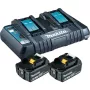 Makita DC18RD – Aku laadija + Aku 2 x – Li-Ion – 6 Ah – 108 Wh – 2 x aku laadimine