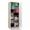 Dokumendikapp OLIV 2D 74x35x180 cm, sonoma tamm/valge