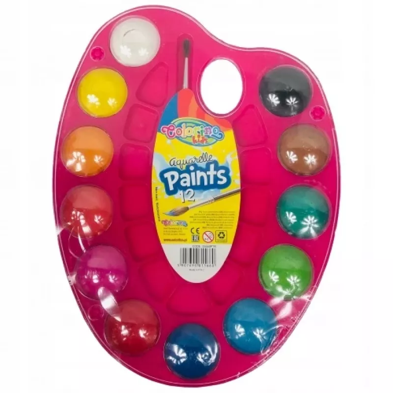 Colorino Kids vesivärvipalett 12 värvi